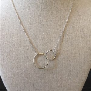 Stella & Dot gold and silver circle necklace.